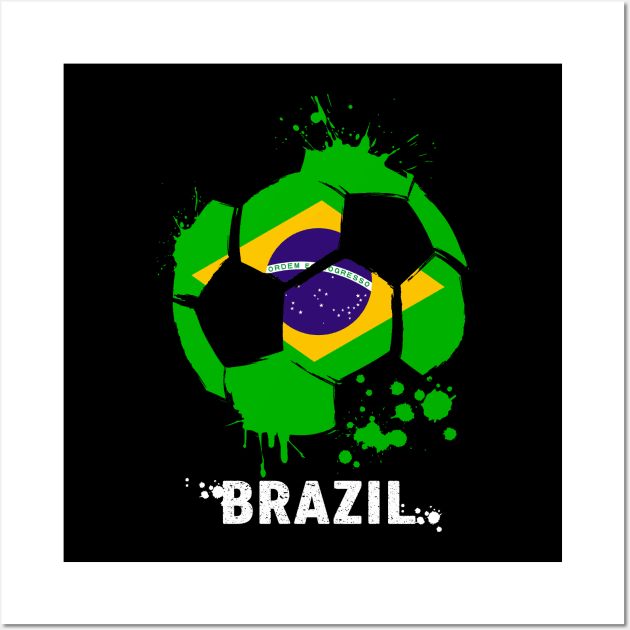 Brazil World Cup Qatar 2022, Funny Brazilian Soccer Brazilian Flag Soccer Team 2022 Wall Art by Printofi.com